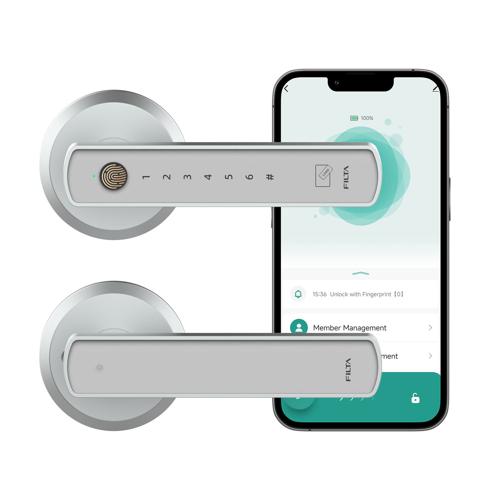 Fingerprint Padlock Weatherproof - Viladepot 스마트 잠금장치 지문인식, 비밀번호, 카드,