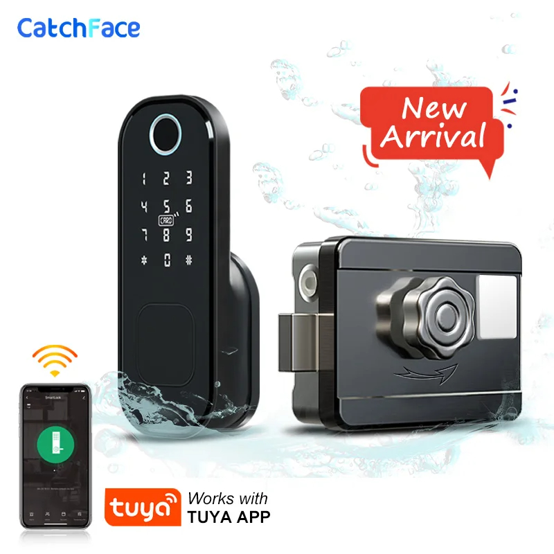Smart Rim Lock Wifi Fingerprint - 지문 방수 야외 정원 잠금 리모컨,