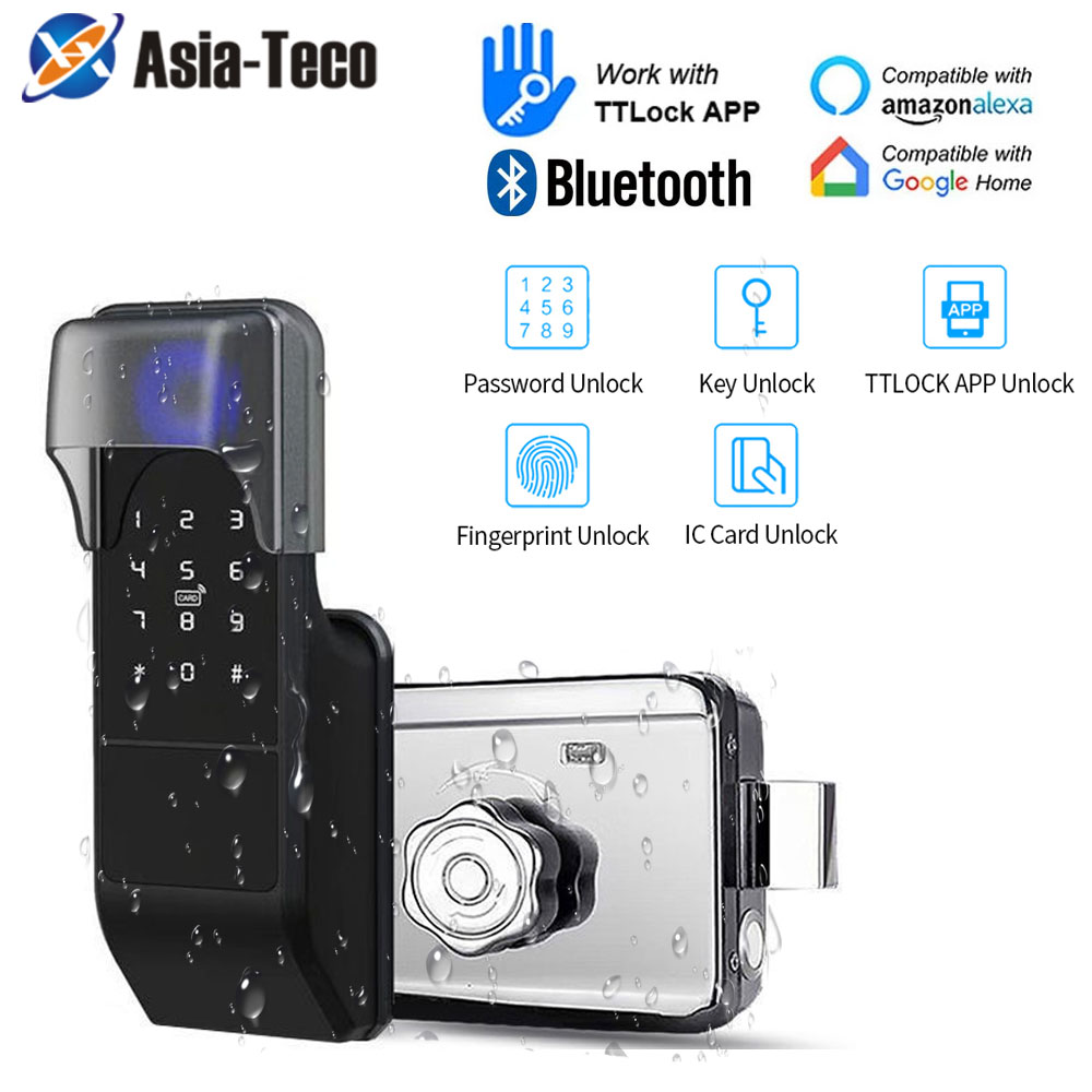 Smart Lock Deadbolt Keypad Bluetooth - IP65 방수 TTLock 지문 스마트 도어