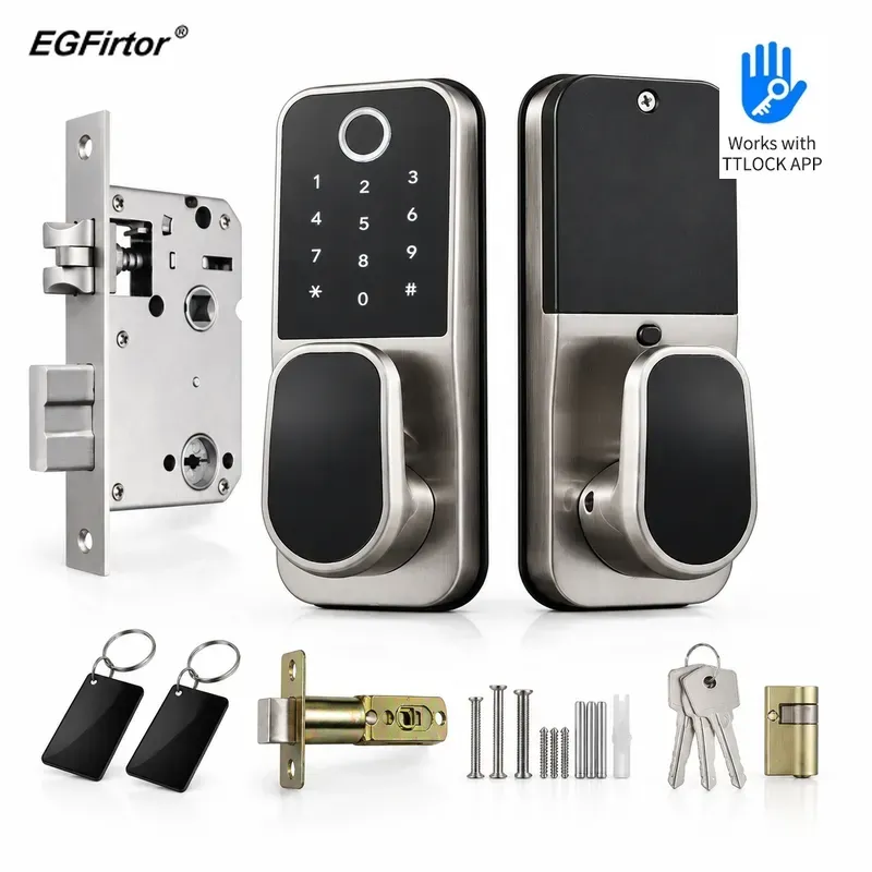 Smart Lock Deadbolt Keypad Bluetooth - TTLOCK 비밀번호 및 지문 인식 기능이