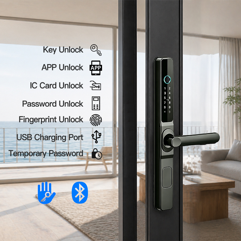 Smart Lock For Sliding Door - TTLock 앱 스마트락은 지문, 비밀번호, ID