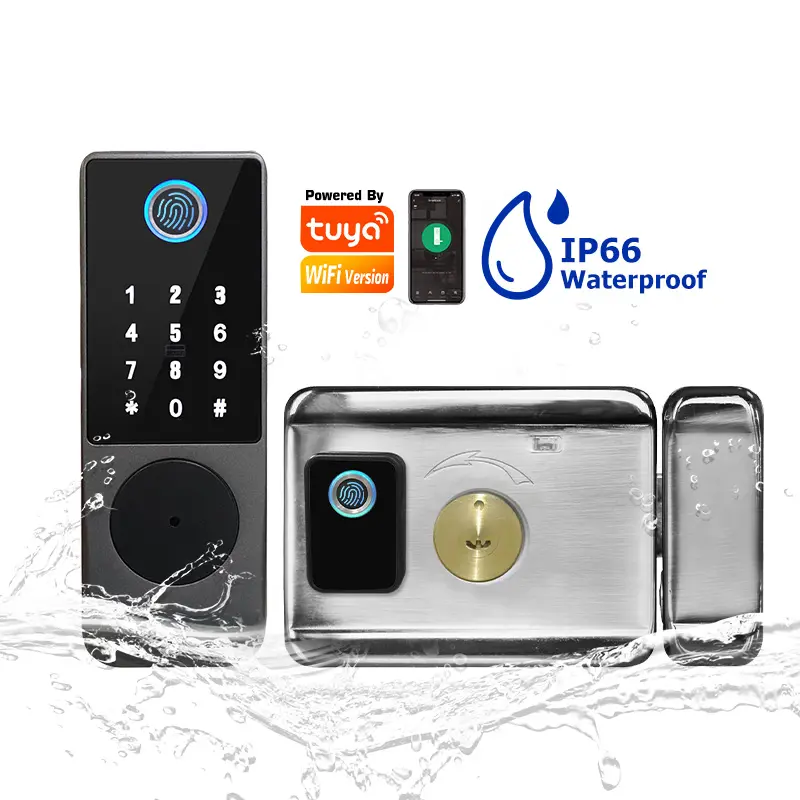 Smart Rim Lock Wifi Fingerprint - 방수 와이파이 앱 제어 스마트 림