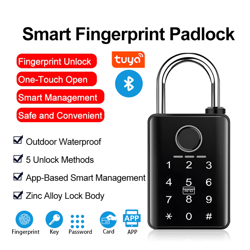 Smart Door Lock Tuya App - 블루투스 방수 스마트 자물쇠 지문 및