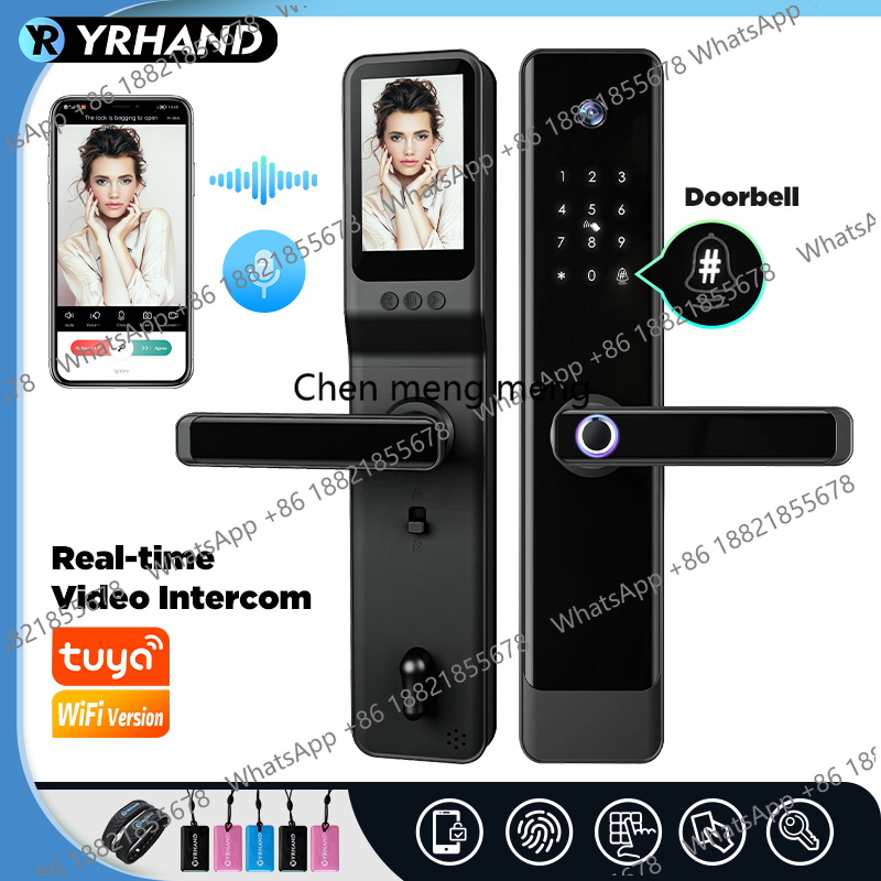 Video Door Lock With Camera Peephole - YRHAND Tuya Wifi 카메라 비디오 인터콤