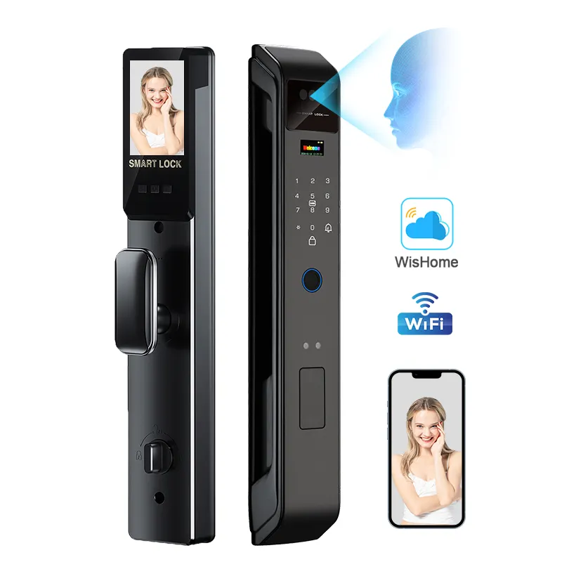 Smart Door Lock Fingerprint Wifi - 엔리케 위시홈 3D 얼굴 지문 인식