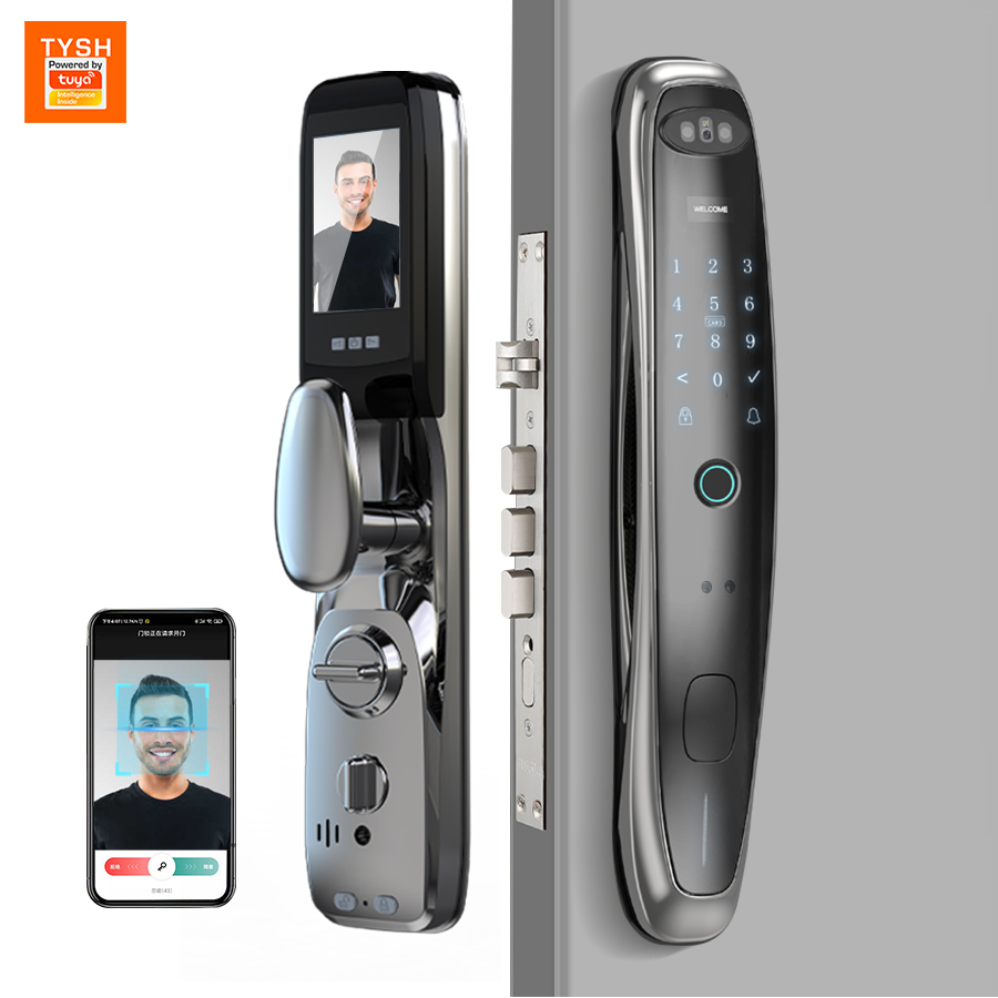 Smart Door Lock Fingerprint Wifi - 투야 와이파이 카메라 스마트 도어락 3D