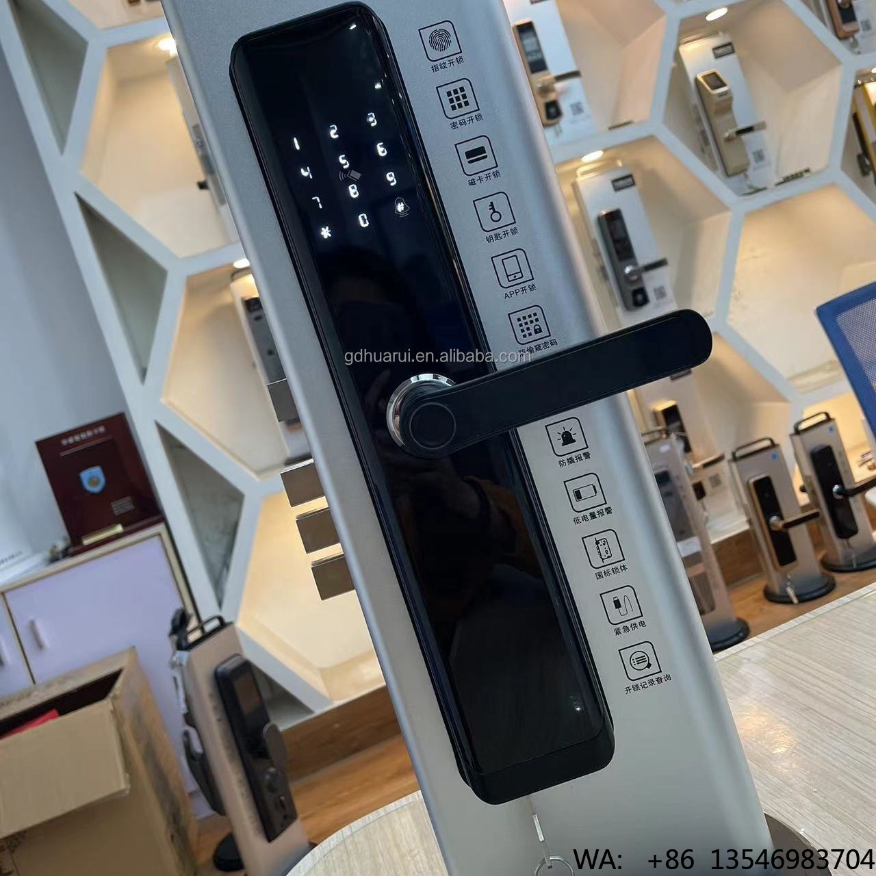 Digital Door Lock Fingerprint Handle - WiFi TTlock 앱 생체 인식 지문