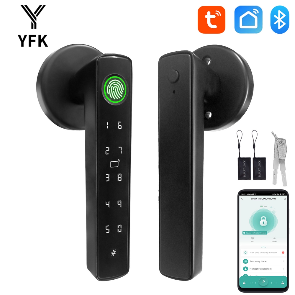 Fingerprint Padlock Weatherproof - YFK 투야 5-in-1 스마트 도어 핸들