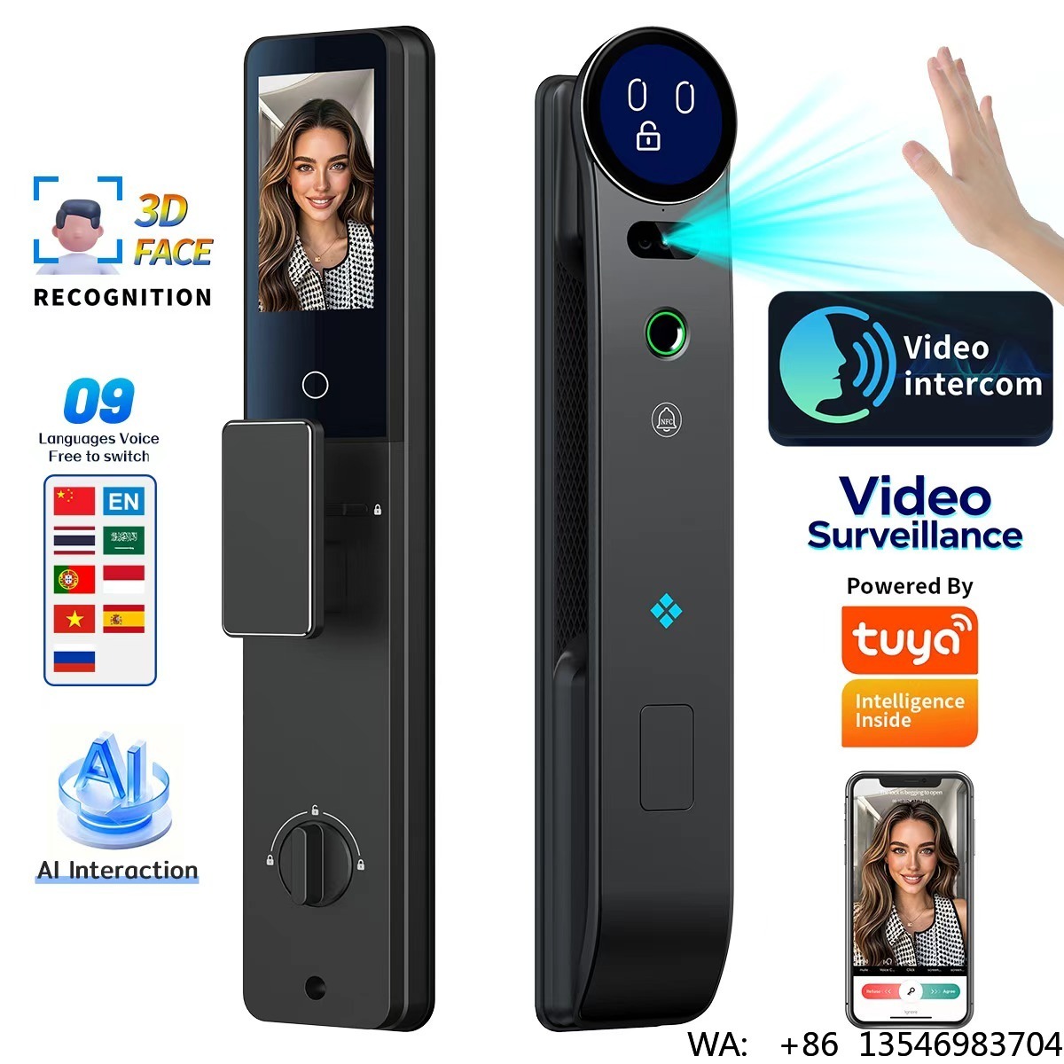 Smart Door Lock 3D Face Palm Vein - 한데일리 팜베인 3D 얼굴 인공지능 음성