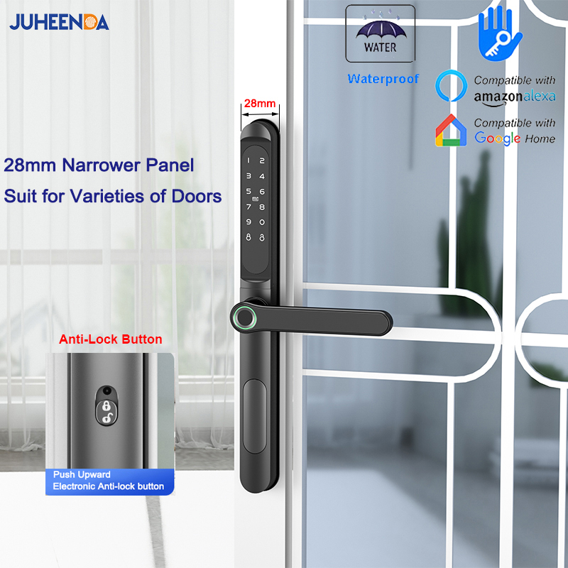 Fingerprint Padlock Weatherproof - TTLock 앱 스마트 알루미늄 문짝 잠금