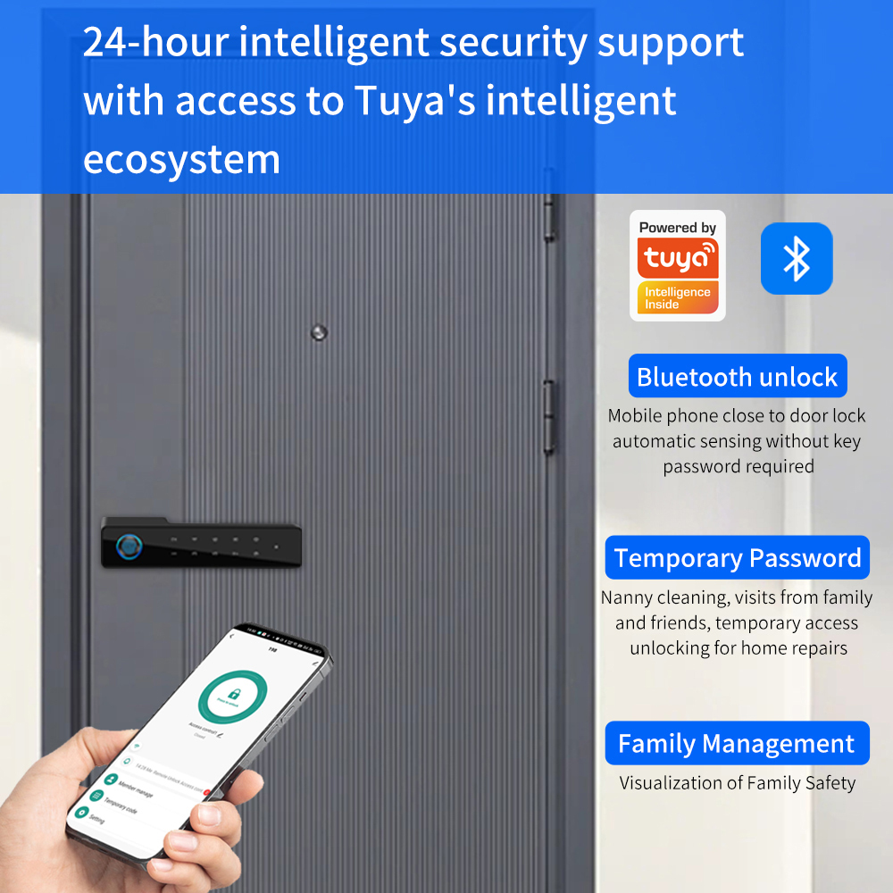 미니멀리스트 전자 지문 무음 도어락 투야 앱 지원 침실 - Fingerprint Padlock Weatherproof 리뷰 및 가격