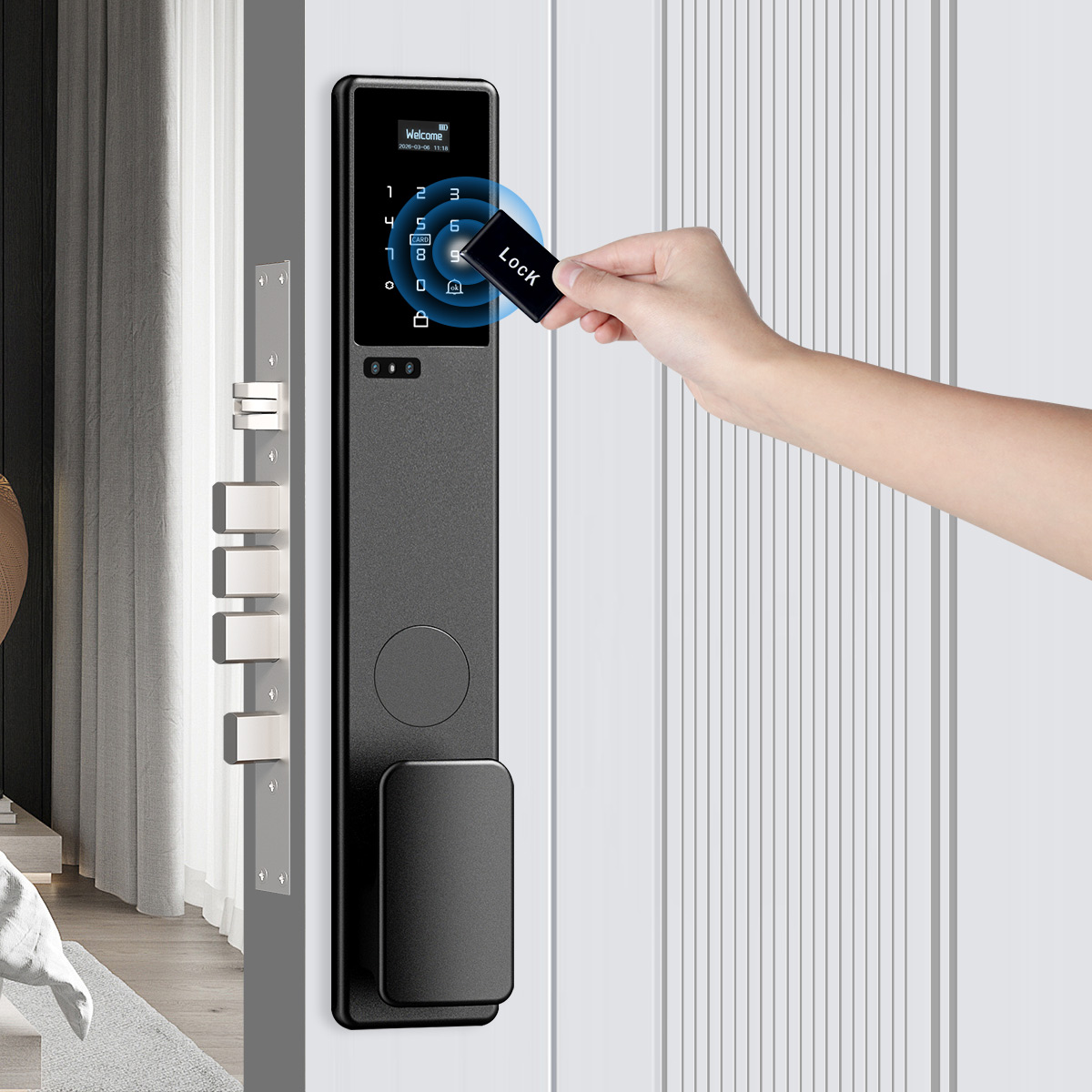 방수 기능이 있는 3D 얼굴 인식 및 손바닥 인식 기능 - Smart Door Lock 3D Face Palm Vein 리뷰 및 가격