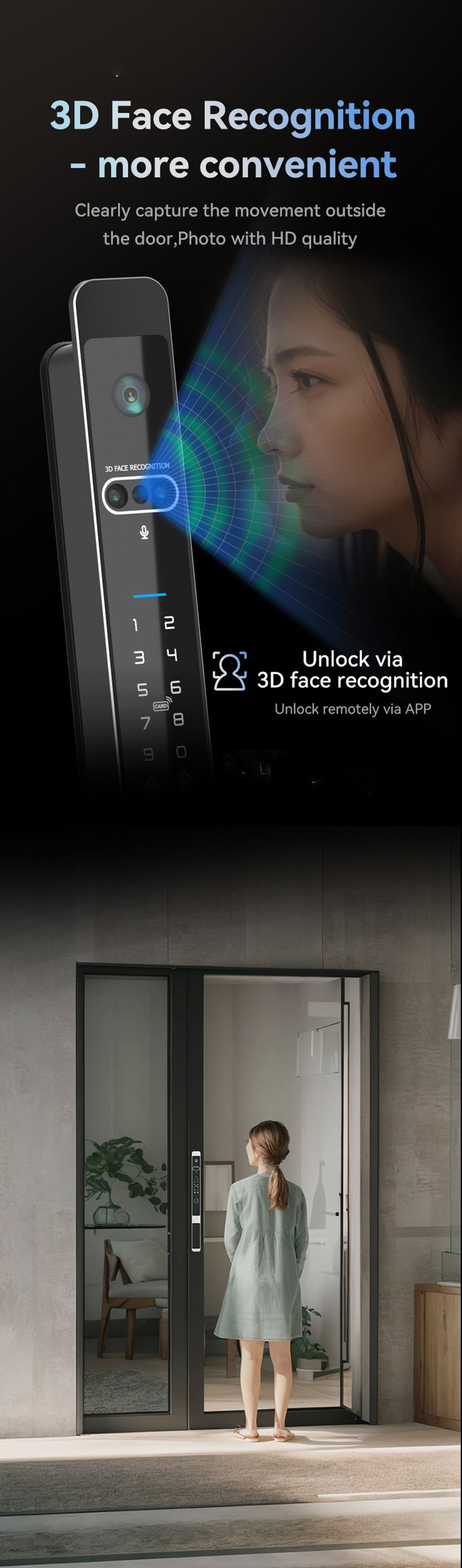 카메라 비디오 인터콤 방수 IP65 자동 슬림 스마트  - Video Door Lock With Camera Peephole 리뷰 및 가격