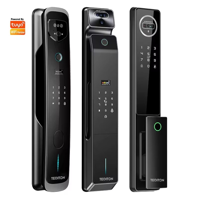 비디오 인터콤 외부 보안 시스템 현관문 지능형 지문 얼 - Smart Door Lock With Camera Intercom 리뷰 및 가격