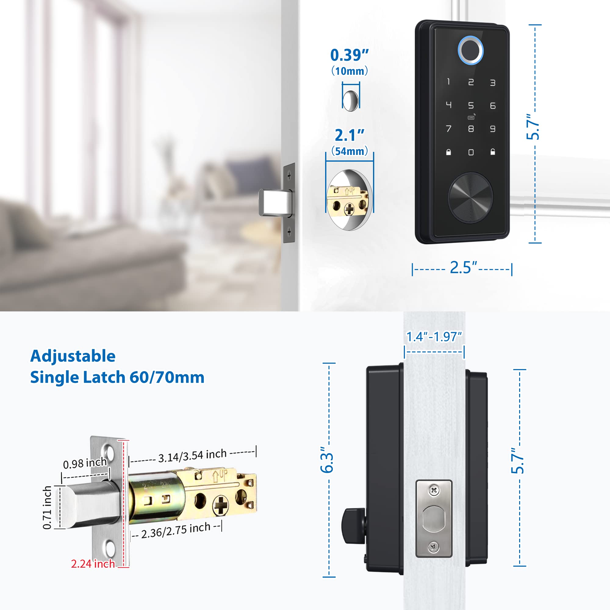 현관문용 스마트 데드볼트 잠금 장치 Alexa WiFi - Smart Lock Deadbolt Keypad Bluetooth 리뷰 및 가격
