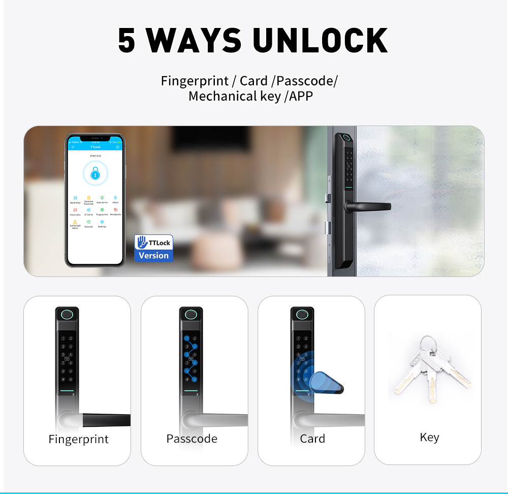 IP65 방수 물리 버튼 키패드 슬림 핸들 스마트 UP - Digital Door Lock Fingerprint Handle 리뷰 및 가격