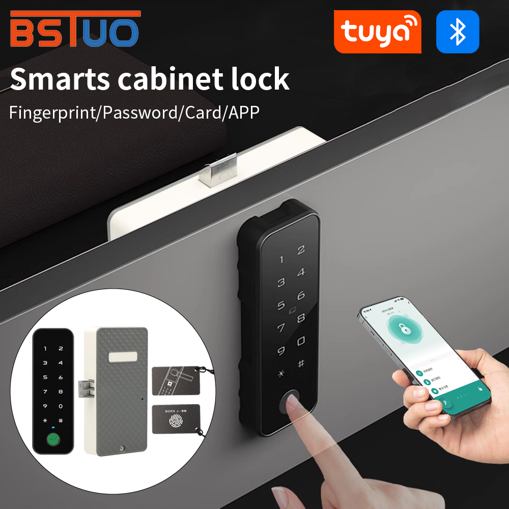 Tuya 스마트 지문 잠금 장치 전기 생체 인식 서랍  - Smart Door Lock Tuya App 리뷰 및 가격