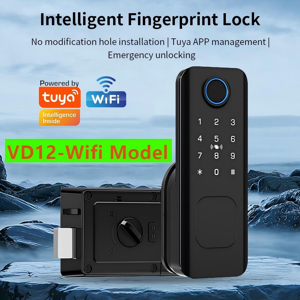 와이파이 지문인식 방수 야외 정원 잠금장치 원격 제어  - Smart Rim Lock Wifi Fingerprint 리뷰 및 가격