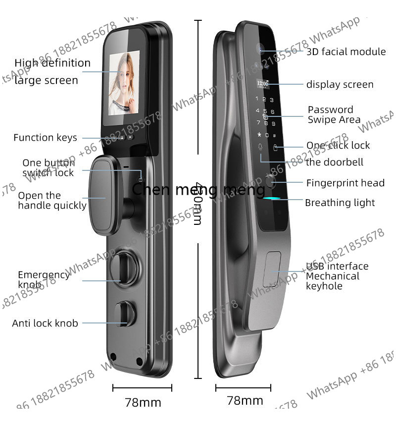 새로운 X50 투야 WiFi 3D 얼굴인식 디지털 지문 - Video Door Lock With Camera Peephole 리뷰 및 가격