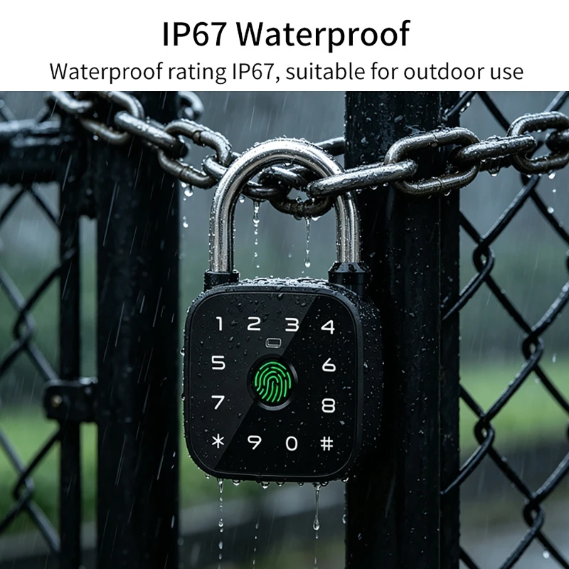 투야 스마트 블루투스 자물쇠, 5가지 기능(지문, 비밀 - Fingerprint Padlock Weatherproof 리뷰 및 가격