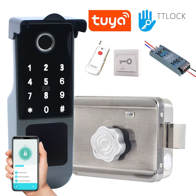 TTLock 버전 스마트락 내장형 게이트웨이 Tuya  - Smart Rim Lock Wifi Fingerprint 리뷰 및 가격