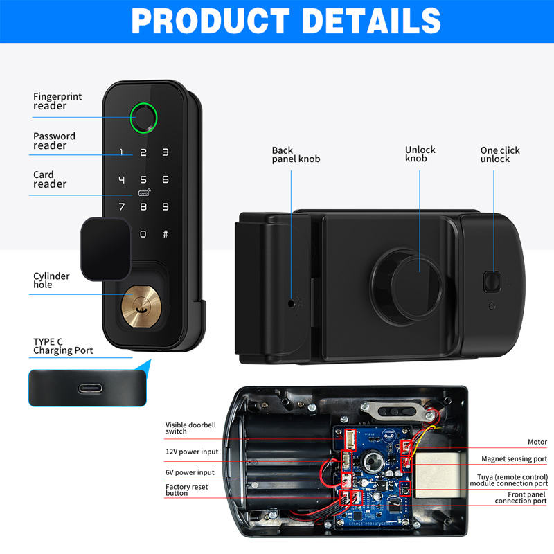 방수 양면 스마트 림 락 투야 와이파이 야외 지능형 잠 - Smart Rim Lock Wifi Fingerprint 리뷰 및 가격