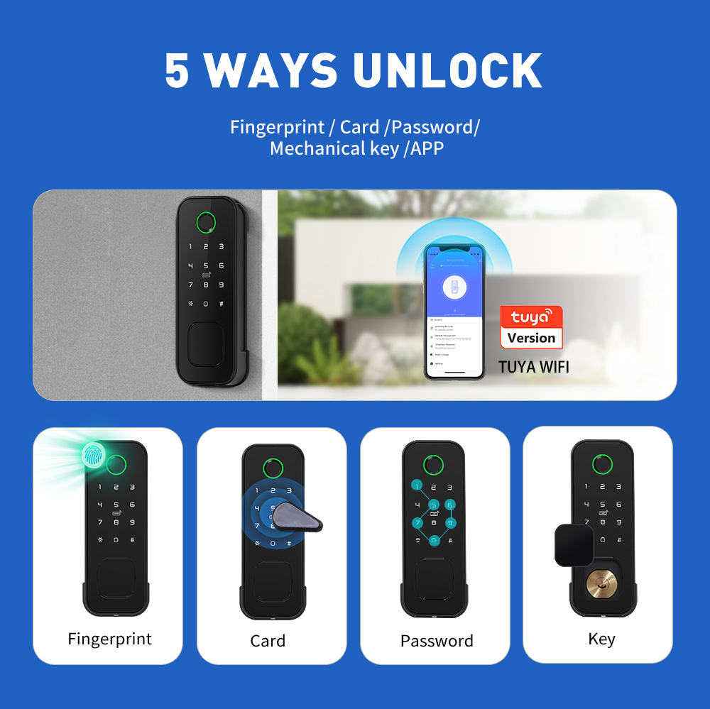 방수 양면 스마트 림 락 투야 와이파이 야외 지능형 잠 - Smart Rim Lock Wifi Fingerprint 리뷰 및 가격