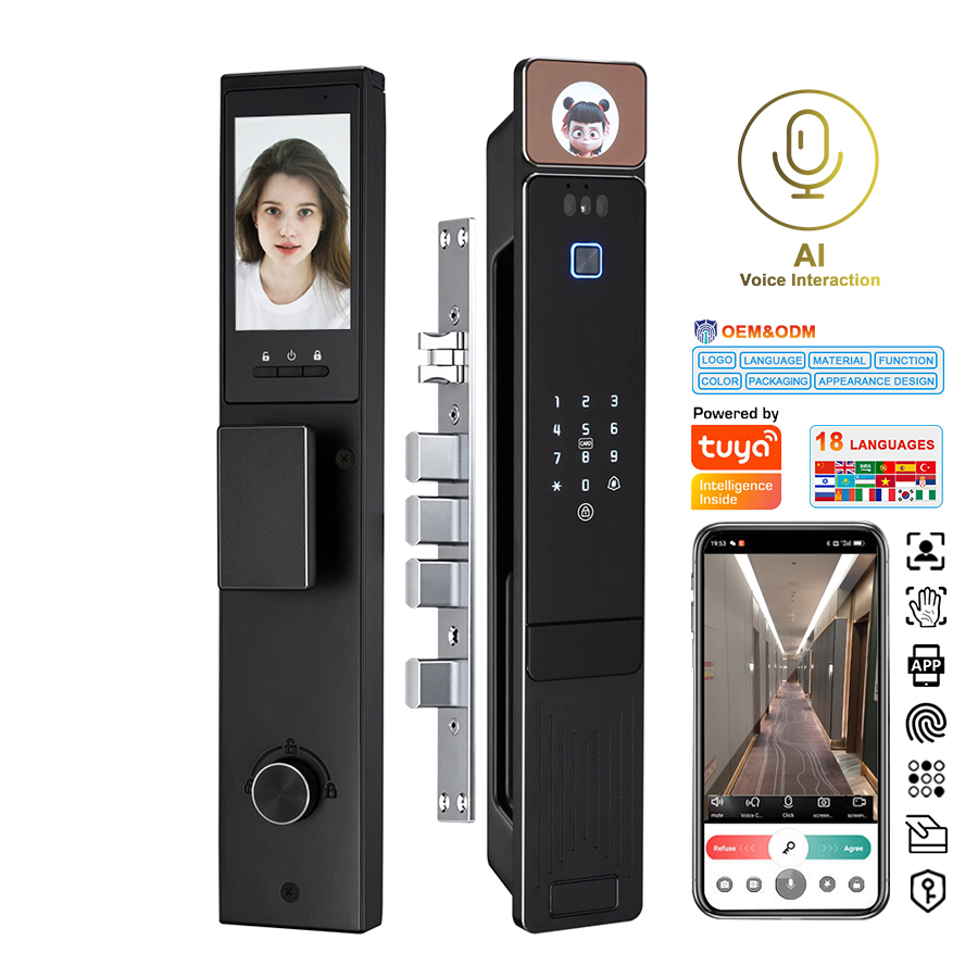 이테크E AI 음성 상호작용 능동형 비주얼 인터콤 3D - Smart Door Lock 3D Face Palm Vein 리뷰 및 가격