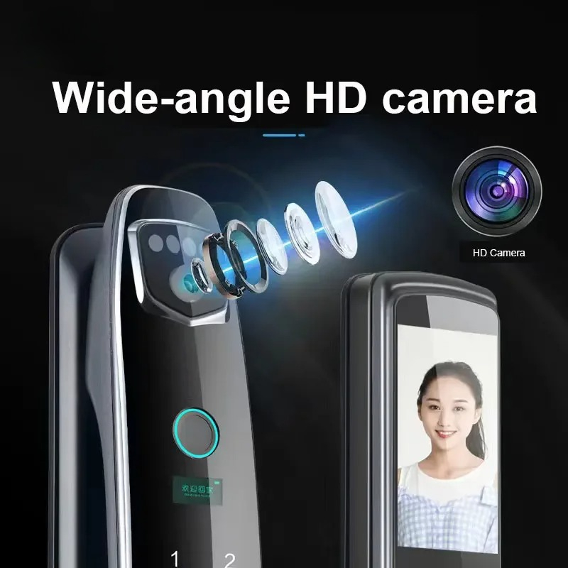 3D 얼굴 인식 스마트 비밀번호 도어락 비디오 인터콤  - Smart Door Lock With Camera Intercom 리뷰 및 가격