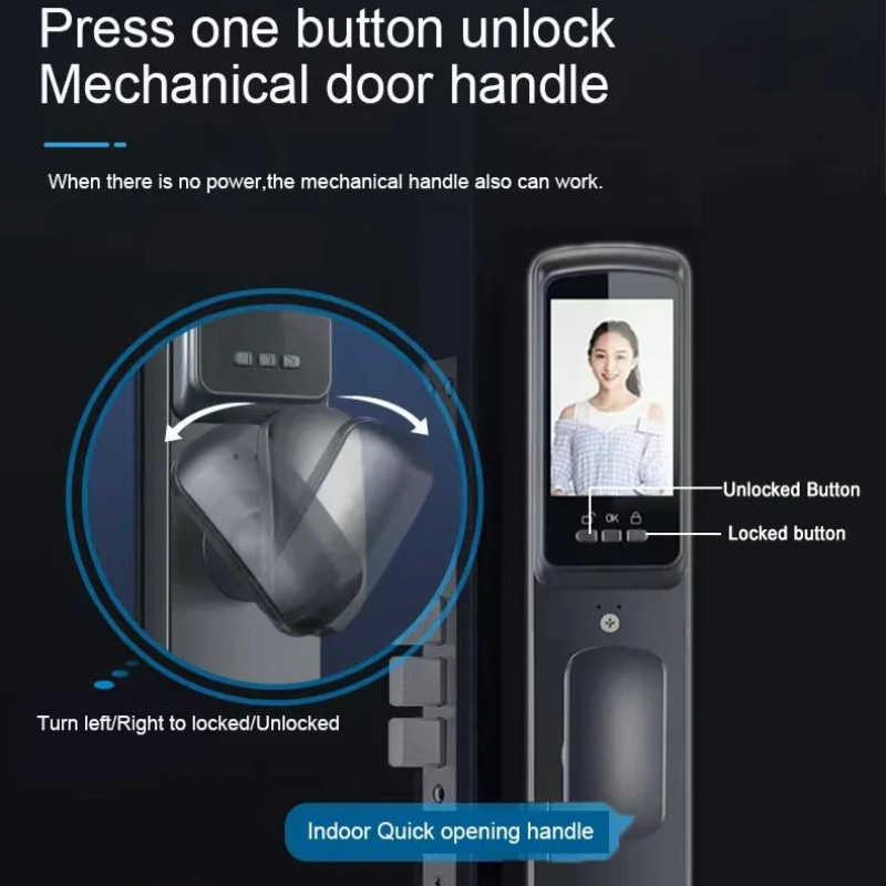 3D 얼굴 인식 스마트 비밀번호 도어락 비디오 인터콤  - Smart Door Lock With Camera Intercom 리뷰 및 가격