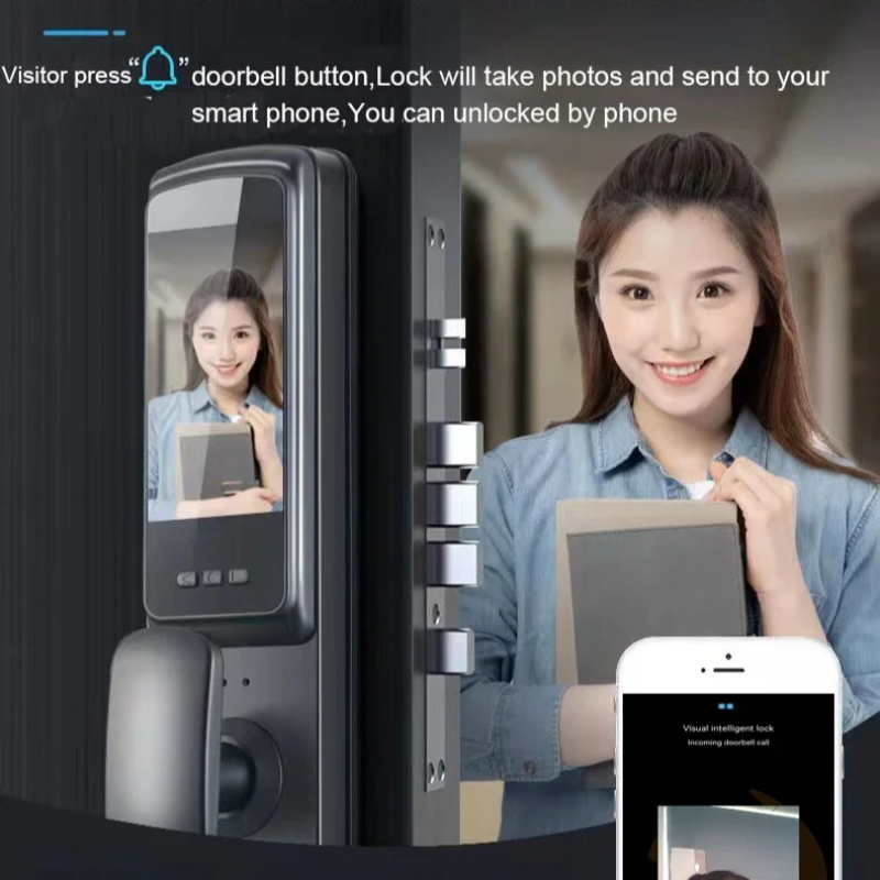 3D 얼굴 인식 스마트 비밀번호 도어락 비디오 인터콤  - Smart Door Lock With Camera Intercom 리뷰 및 가격