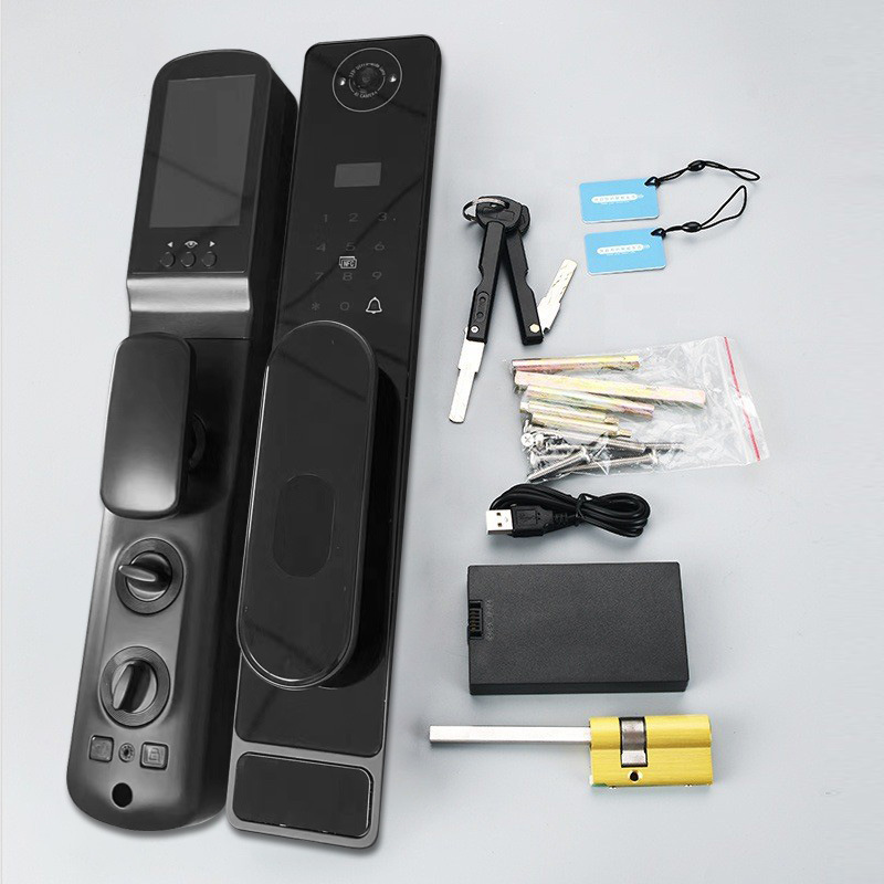 자동 TUYA 와이파이 캣아이 캡처 지문 잠금 장치,  - Smart Door Lock With Camera Intercom 리뷰 및 가격