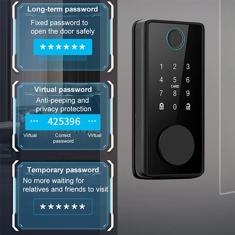 스마트 지문 데드볼트 잠금장치 래치/도어 센서 포함 T - Smart Door Lock Tuya App 리뷰 및 가격
