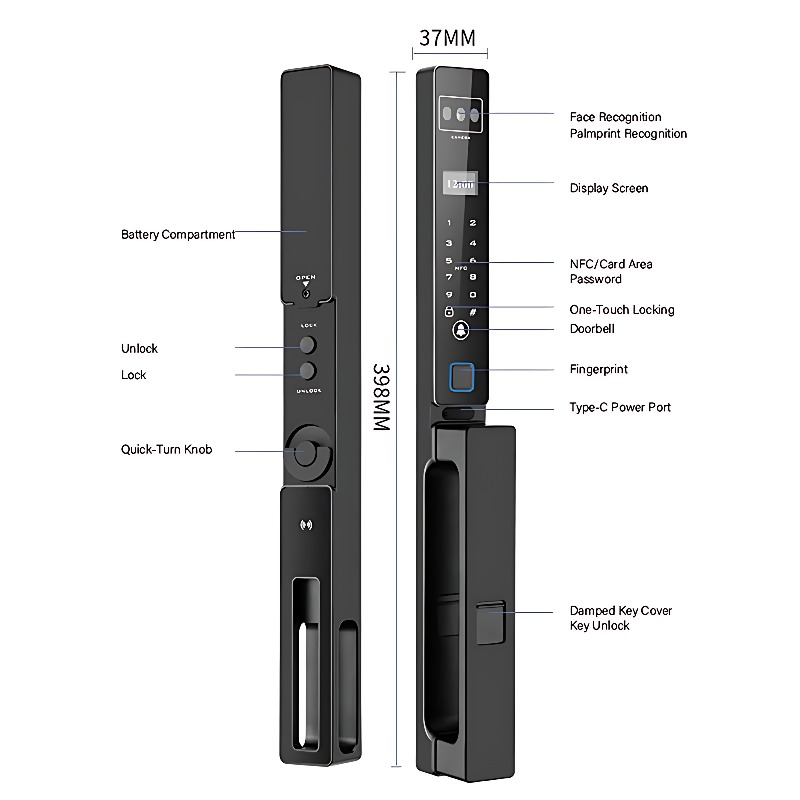 3D 얼굴인식 스마트 도어락 손바닥 정맥 스캔 투야 와 - Smart Door Lock 3D Face Palm Vein 리뷰 및 가격