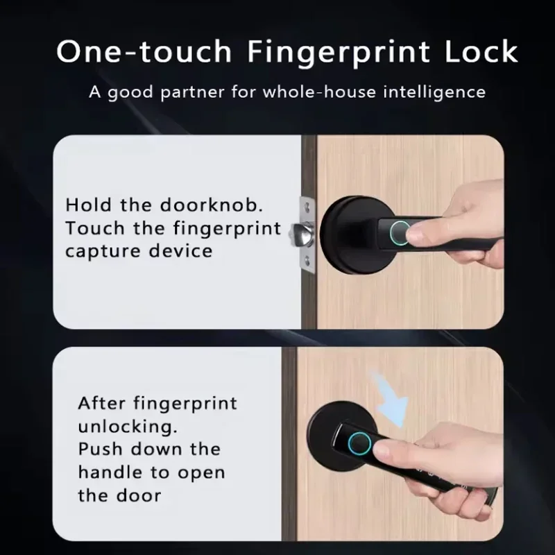 Tuya 블루투스 스마트 지문 인식 도어록 비밀번호/키 - Digital Door Lock Fingerprint Handle 리뷰 및 가격