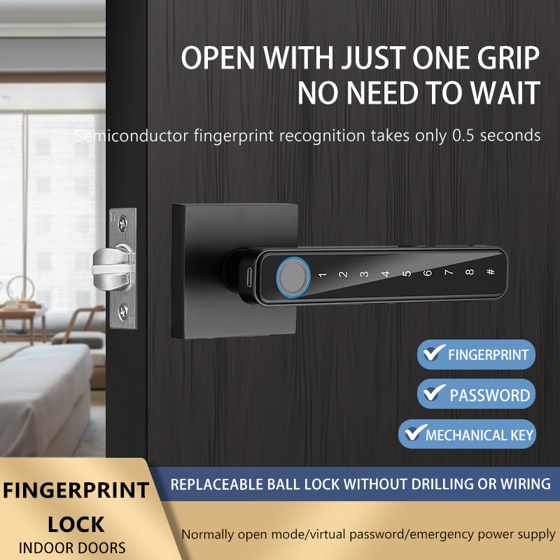 지문 도어락 디지털 전자 잠금장치(비밀번호/지문/키 포 - Digital Door Lock Fingerprint Handle 리뷰 및 가격