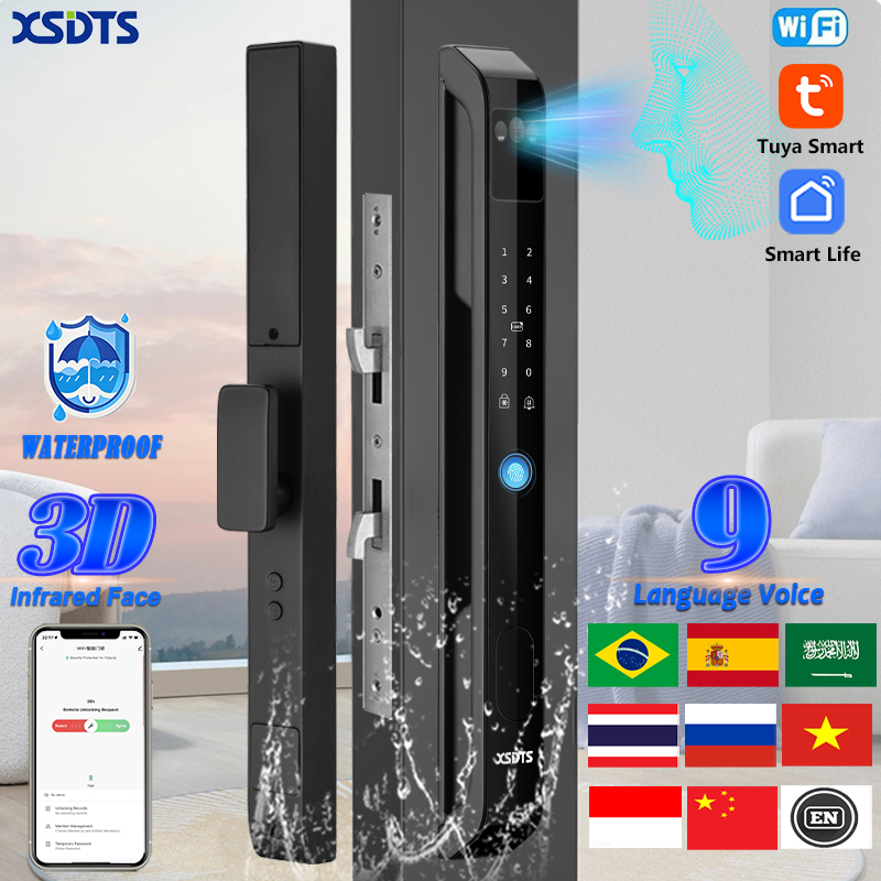 3D 얼굴인식 투야 와이파이 전자 스마트 도어락 손바닥 - Smart Door Lock 3D Face Palm Vein 리뷰 및 가격