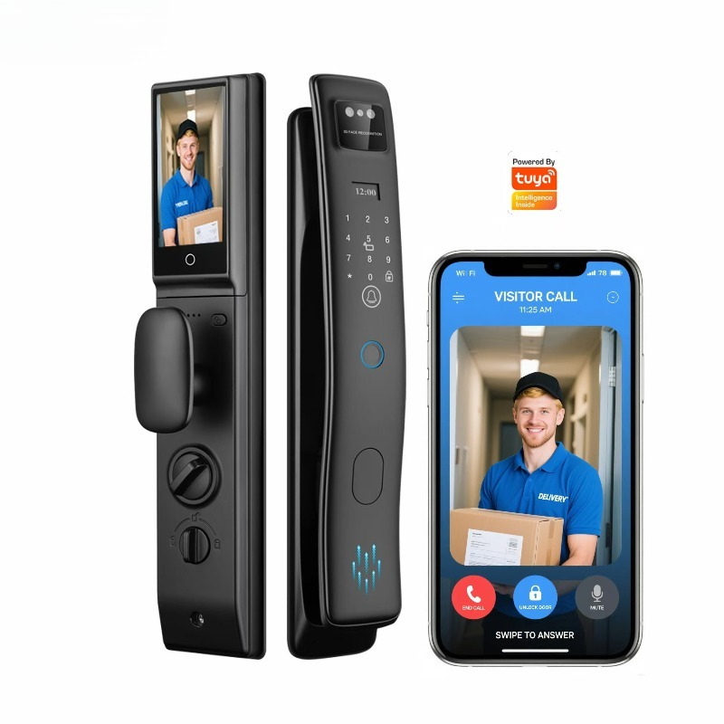 공장가 3D 얼굴인식 투야 와이파이 카메라 비디오 인터 - Smart Door Lock With Camera Intercom 리뷰 및 가격