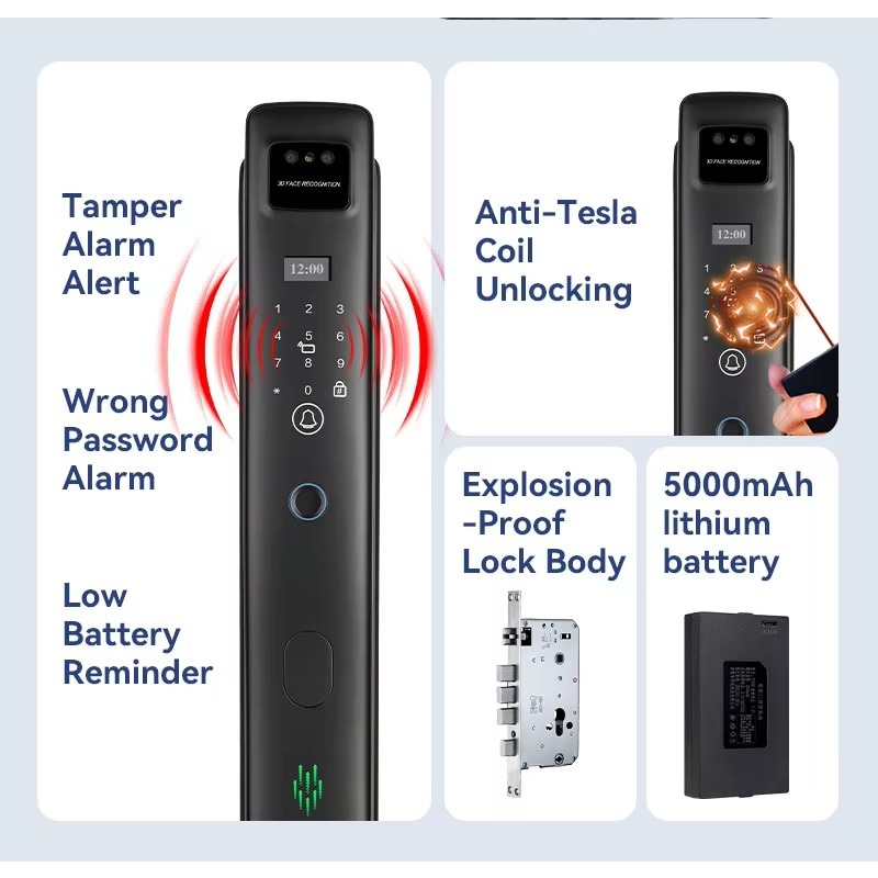공장가 3D 얼굴인식 투야 와이파이 카메라 비디오 인터 - Smart Door Lock With Camera Intercom 리뷰 및 가격
