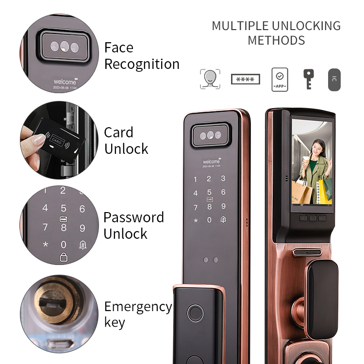 공장가 실시간 영상 인터콤 얼굴인식 스마트 지문인식 카 - Smart Door Lock With Camera Intercom 리뷰 및 가격