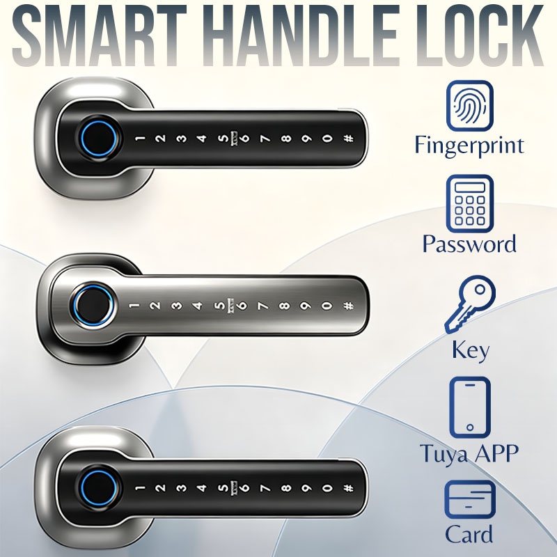 홈 보안 장치 스마트 지문 도어락 디지털 전자 핸들 잠 - Digital Door Lock Fingerprint Handle 리뷰 및 가격
