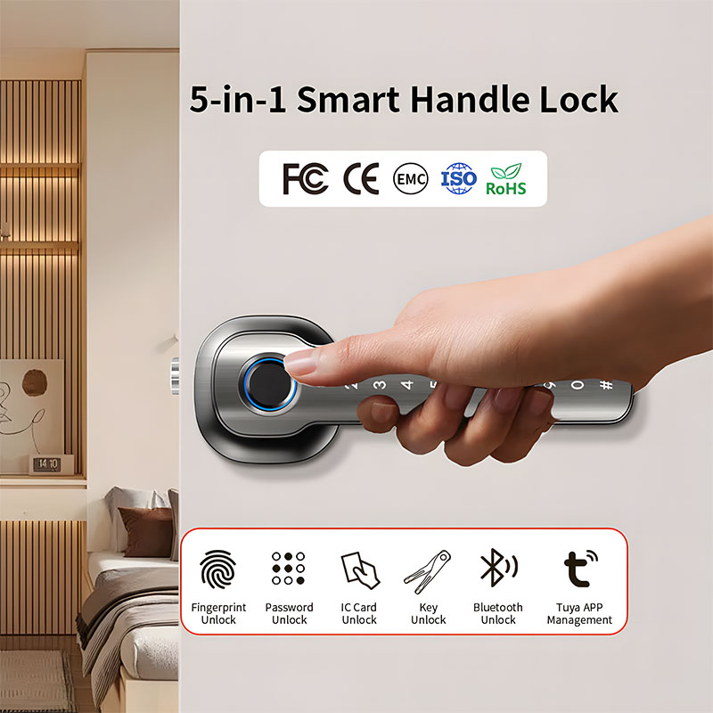 홈 보안 장치 스마트 지문 도어락 디지털 전자 핸들 잠 - Digital Door Lock Fingerprint Handle 리뷰 및 가격