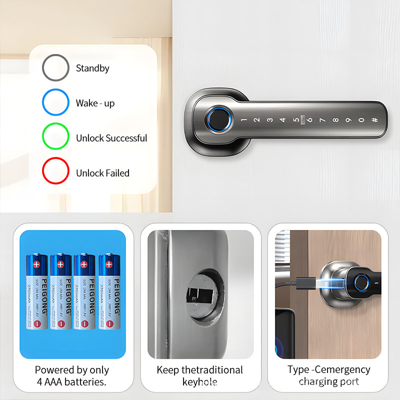 홈 보안 장치 스마트 지문 도어락 디지털 전자 핸들 잠 - Digital Door Lock Fingerprint Handle 리뷰 및 가격