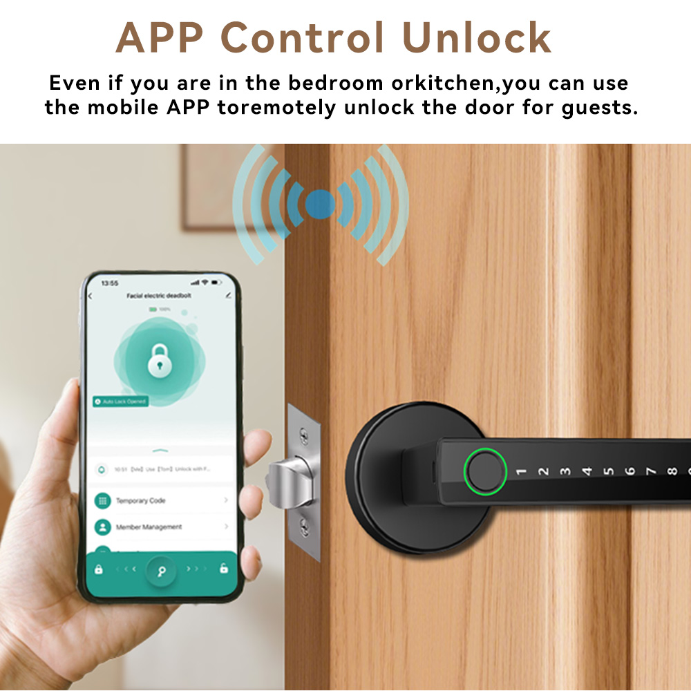 디지털 지문 인식, 전자식 비밀번호, 스마트 키, 투야 - Digital Door Lock Fingerprint Handle 리뷰 및 가격
