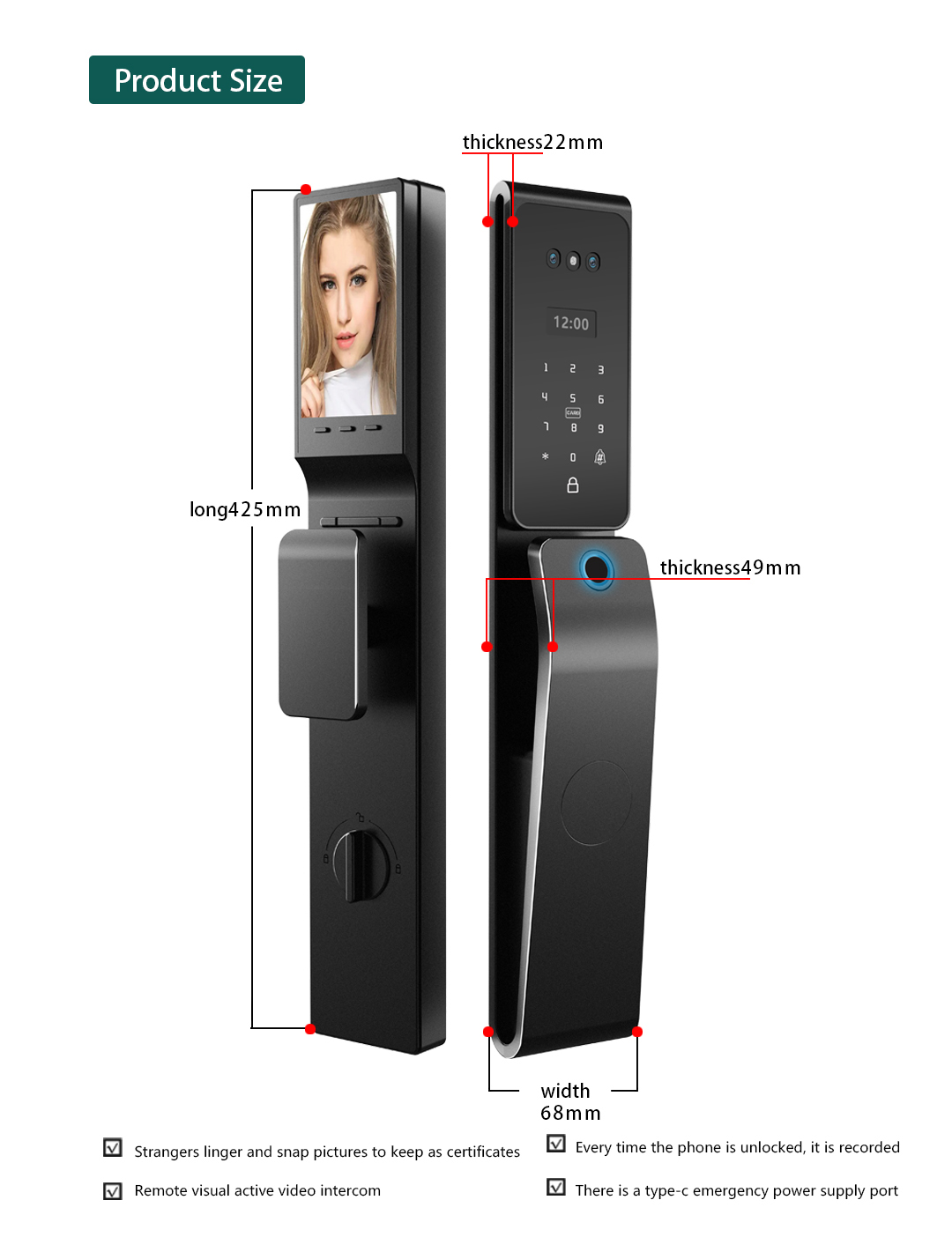 Tuya 스마트 디지털 잠금 장치 3D 얼굴 인식 지문 - Fingerprint Padlock Weatherproof 리뷰 및 가격