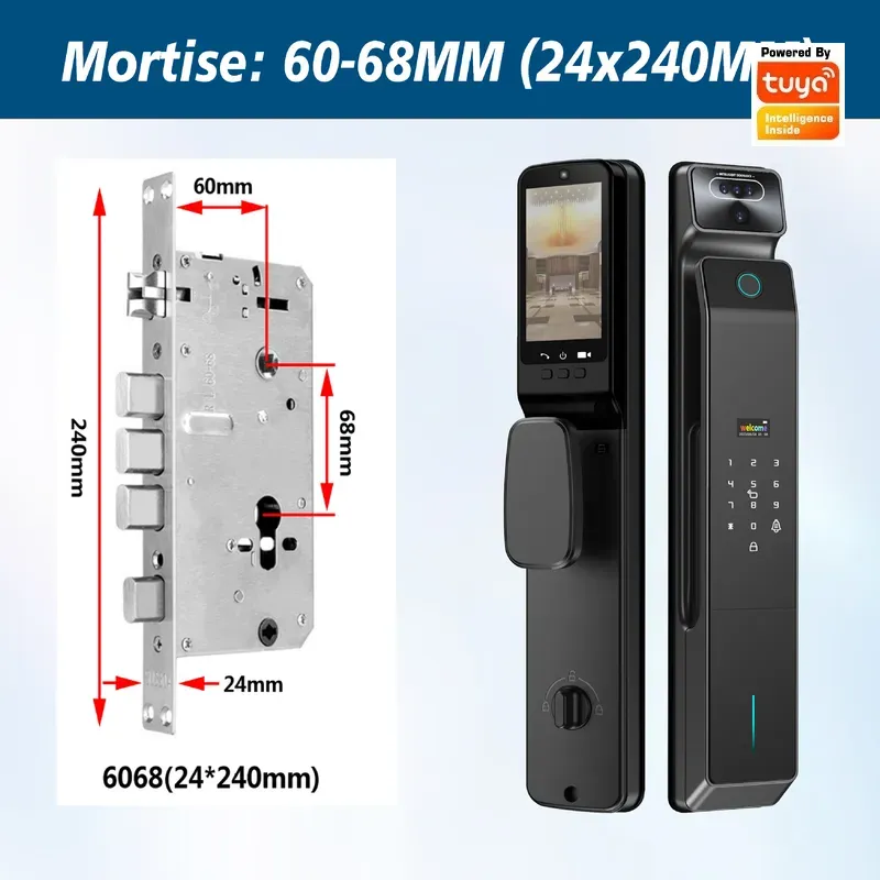투야 비밀번호 잠금 장치, 시각 인터콤, 스마트 지문  - Smart Door Lock With Camera Intercom 리뷰 및 가격