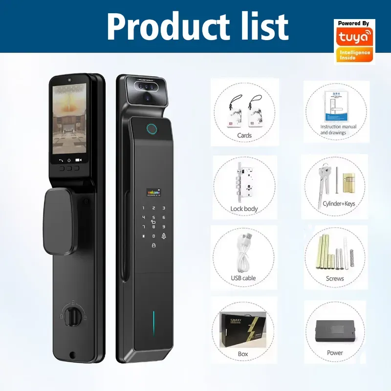 투야 비밀번호 잠금 장치, 시각 인터콤, 스마트 지문  - Smart Door Lock With Camera Intercom 리뷰 및 가격