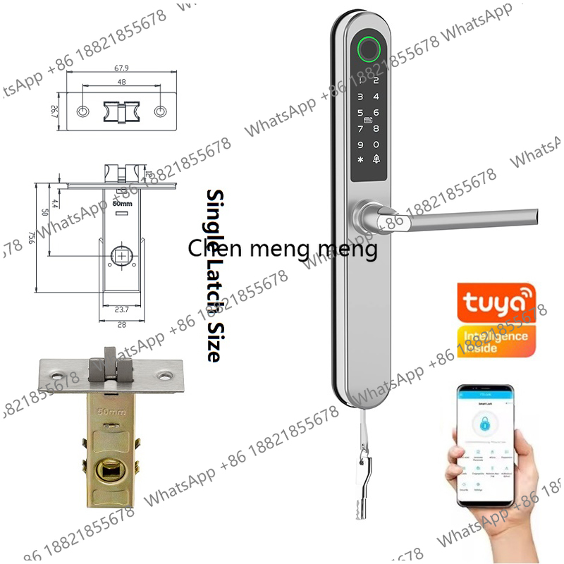 스마트 디지털 블루투스 지문 인식 도어락, 싱글 래치  - Digital Door Lock Fingerprint Handle 리뷰 및 가격
