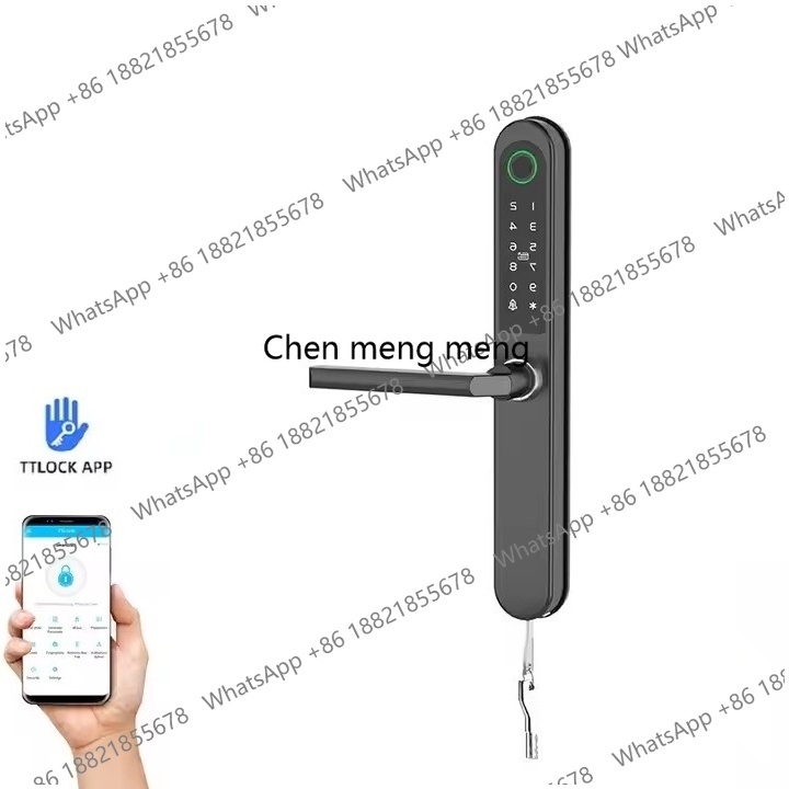 스마트 디지털 블루투스 지문 인식 도어락, 싱글 래치  - Digital Door Lock Fingerprint Handle 리뷰 및 가격