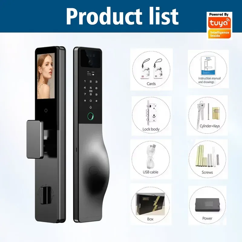 스마트 잠금장치, 인터콤, 비밀번호, 투야(Tuya)  - Smart Door Lock Fingerprint Wifi 리뷰 및 가격